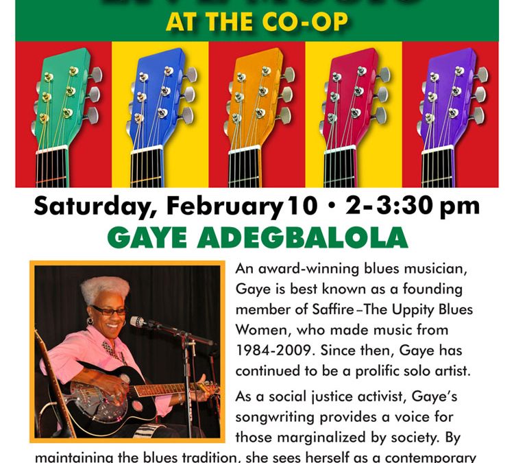 Live Music at the Co-op with Gaye Adegbalola