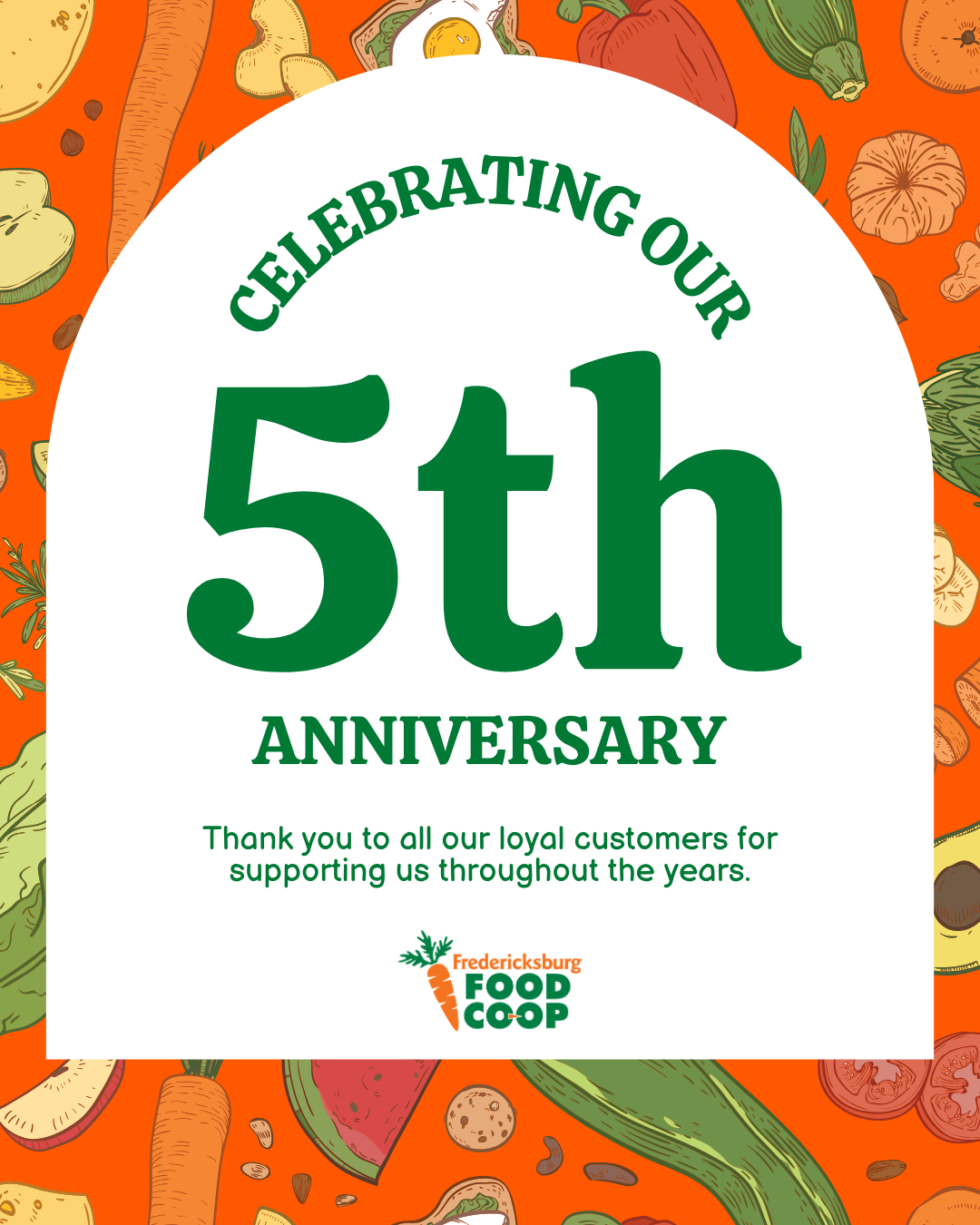 Orange Vibrant Business Anniversary Instagram Post